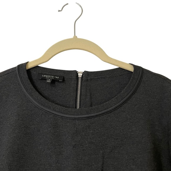 Lafayette 148 New York Dark Gray Boxy Half Sleeve Top Tunic Size Small - Picture 3 of 8